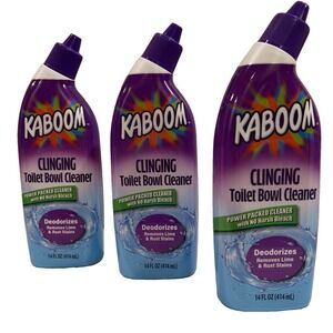 3 x Kaboom Clinging Toilet Bowl Cleaner Foaming Remove Rust & Lime Stains